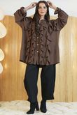 Stevie Ruffle Blouse Chocolate